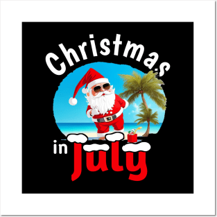 cute summer Christmas In July Santa tee Posters and Art